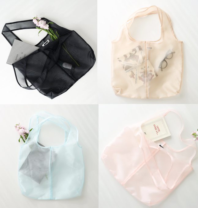 [미소쌤] 오간자 이지백 에코백 숄더백 쇼퍼 가방 데일리 비치 여름