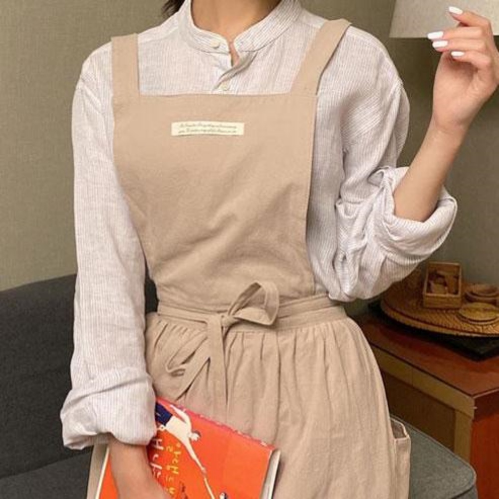 입는앞치마 엉덩이가리는 뷰티샵 덮는 힙한 홀앞치마 린넨 - 상세 이미지 3
