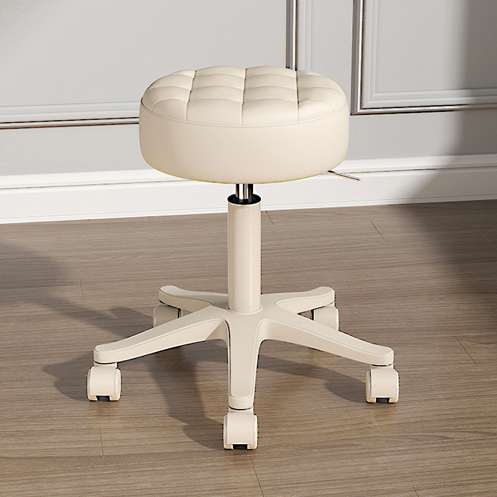 공간녹백 미용 의자 원형 스툴 작업 보조 스톨 베이지