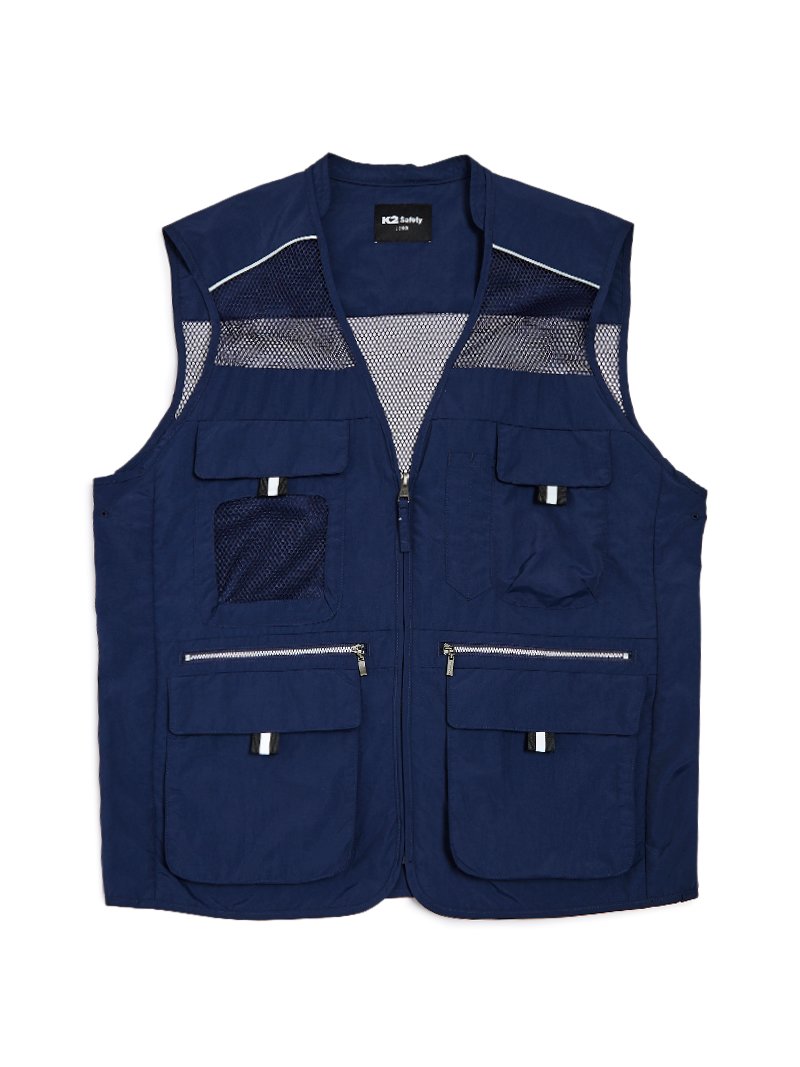 K2 세이프티 21VE-613R 네이비 망사조끼 근무복 현장복 작업복 마트 단체조끼