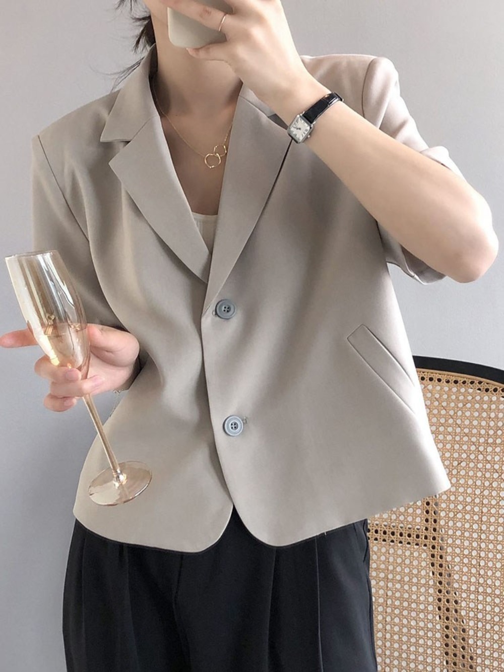 하이드 이보영 반팔 자켓 오피스 여름 수사반장 서은수 - 상세 이미지 4