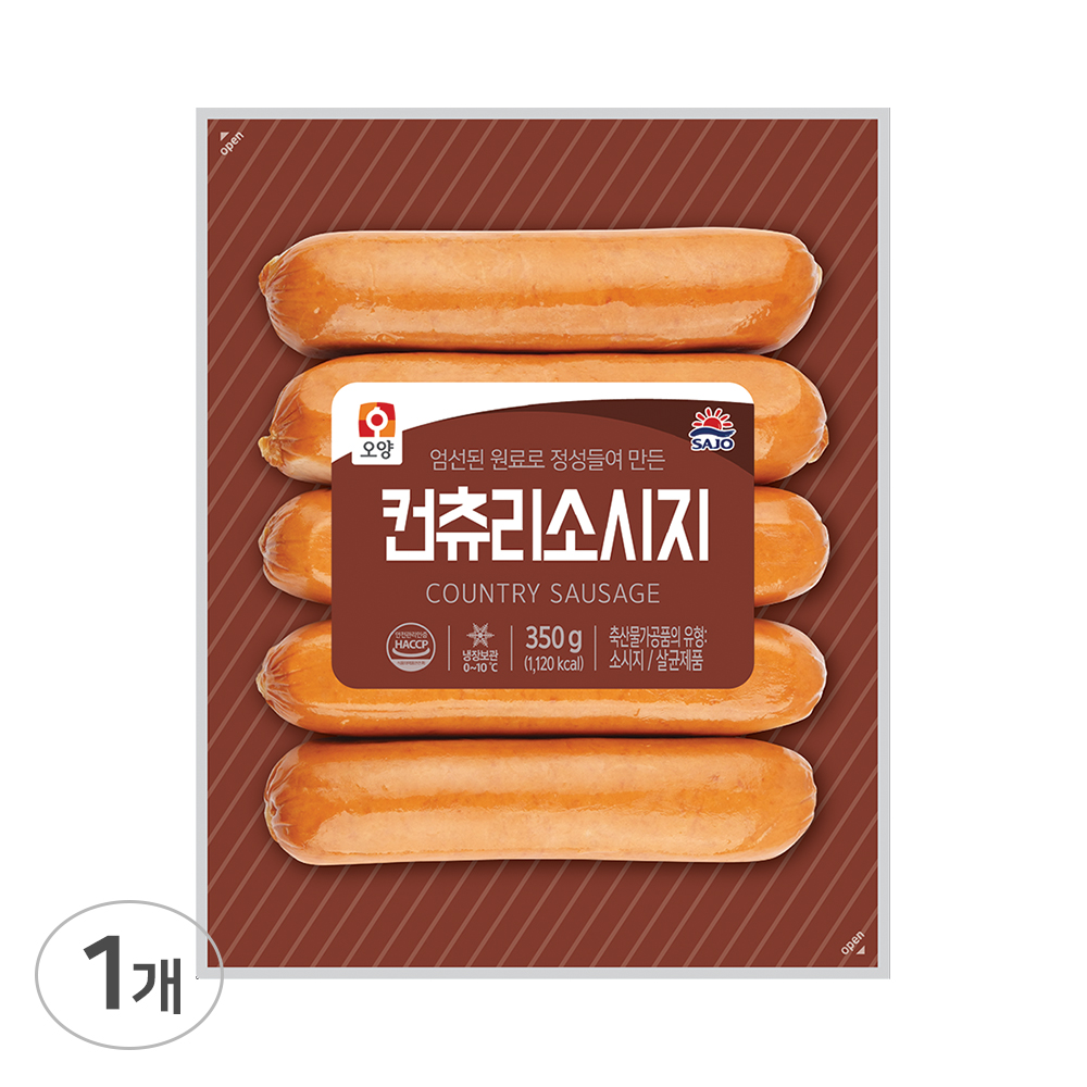 사조오양 컨츄리 소세지S 350g / 소시지 캠핑 콜라겐 케이싱이 오독오독 굿 - 상품 이미지