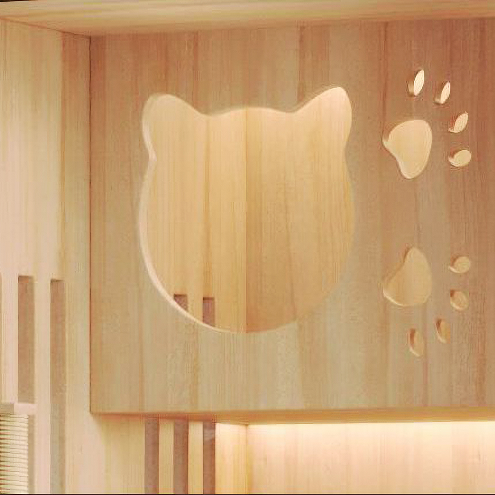 공간녹백 고양이 호텔 캣 타워 폴 원목 빌라 대형 아파트 90x60x120