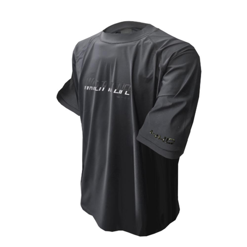 빅사이즈 남성 라운트 반팔티 속건 냉감 반소매 티셔츠 가슴 로고 다크그레이