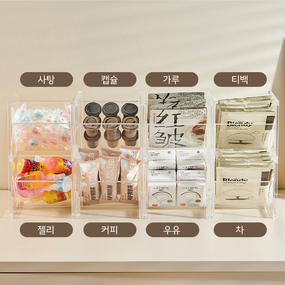 티백정리함 1+1 홈카페 커피정리함 투명수납함 이미지 7
