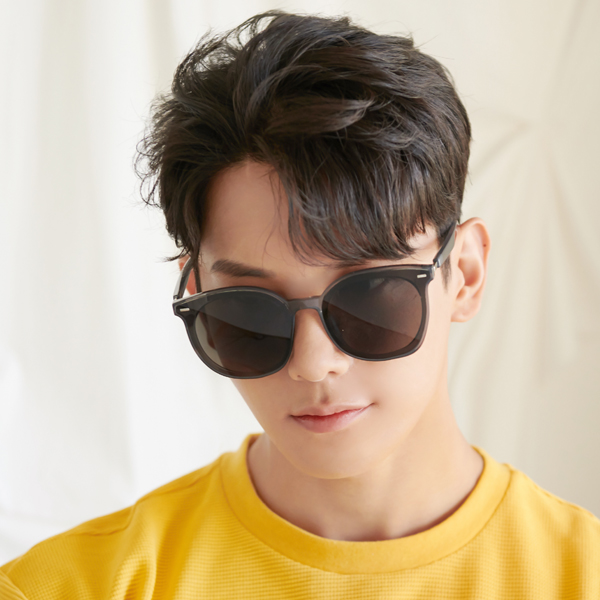 오버사이즈 대두 동글이 뿔테 UV 시력보호 자외선차단 편광 선글라스 블랙 그레이