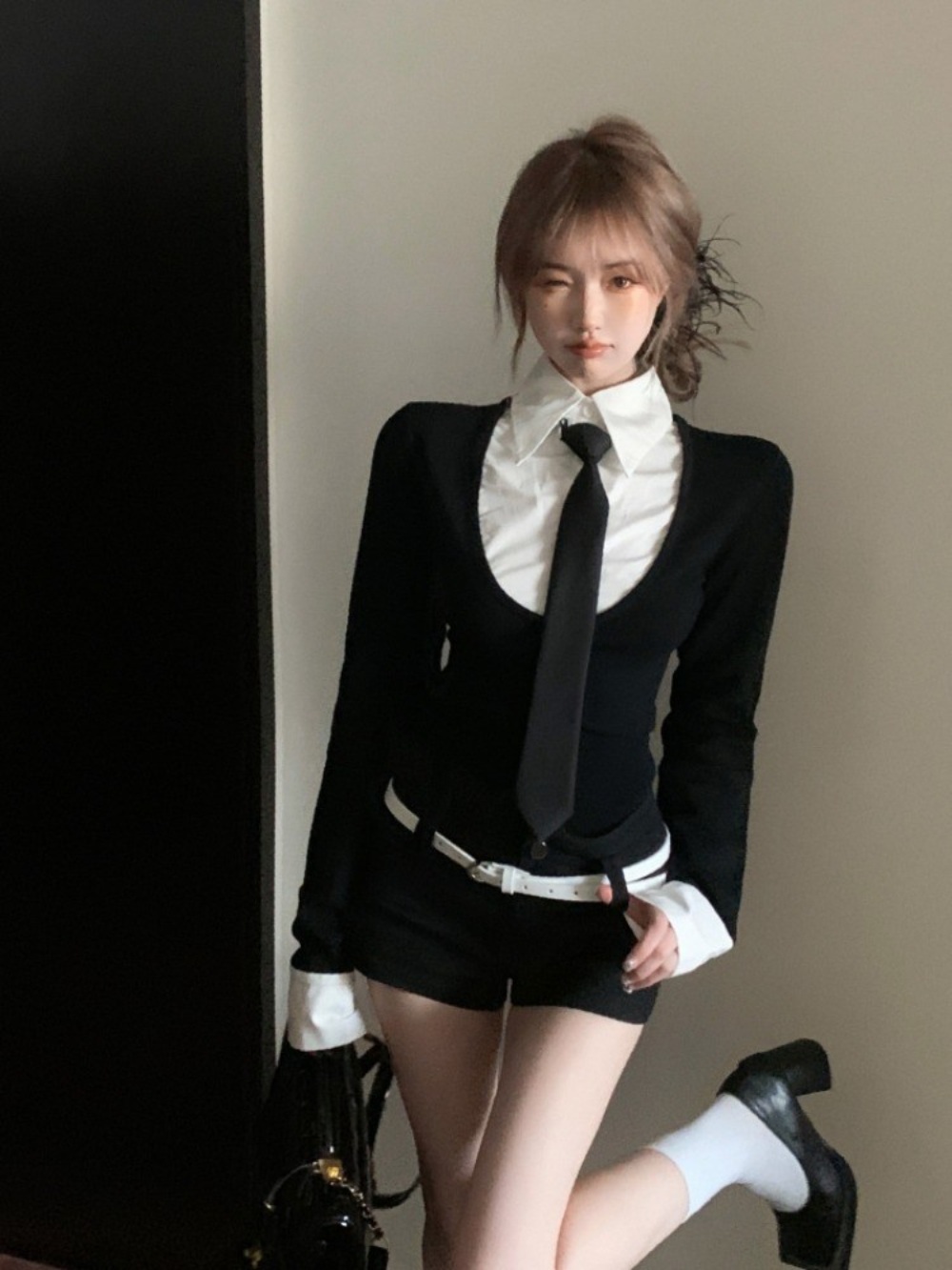 나솔사계 경리 블라우스 섹시 넥타이 - 상세 이미지 4
