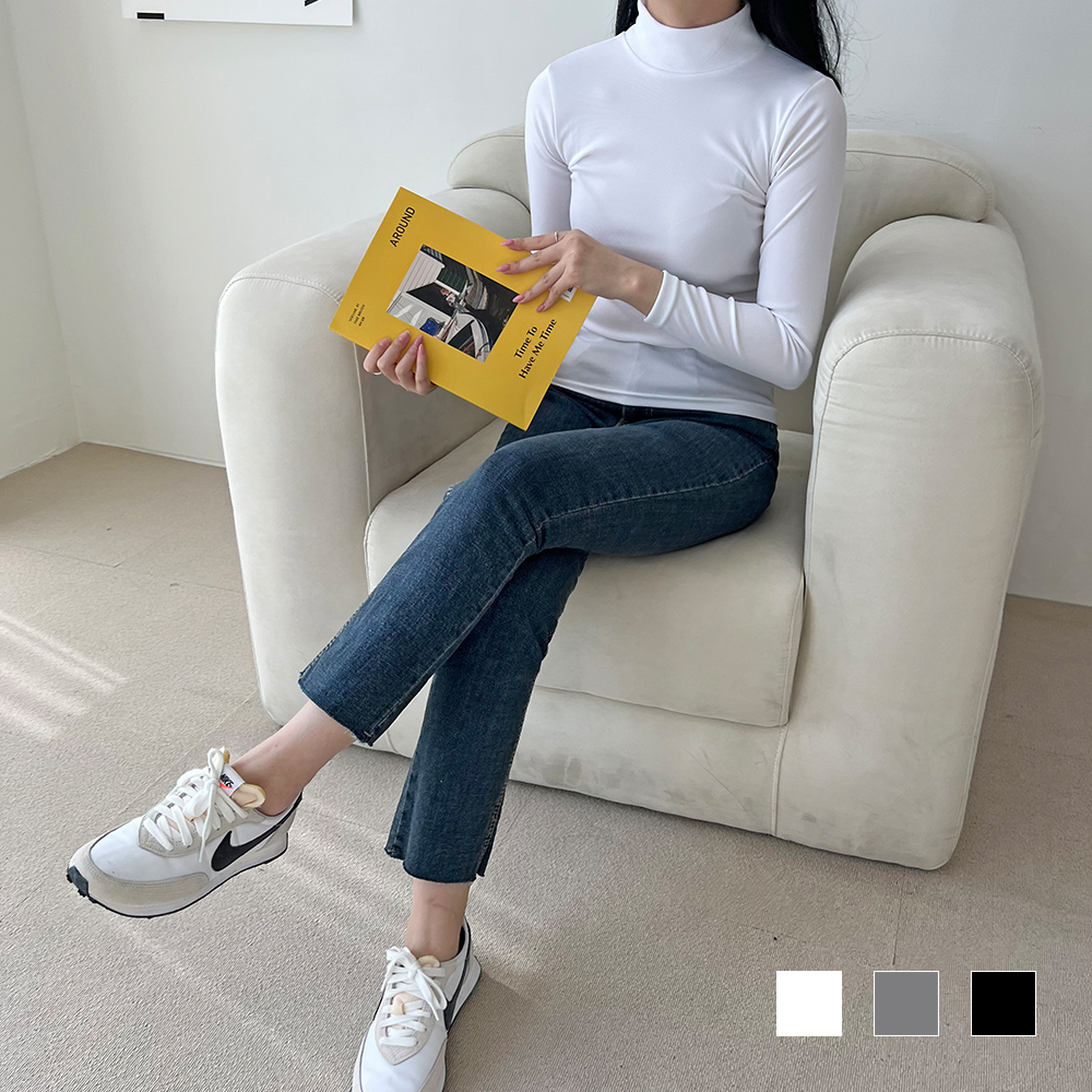 푸키아 여자 무지 하이넥 기본 폴라티 SD-220944 - 상품 이미지