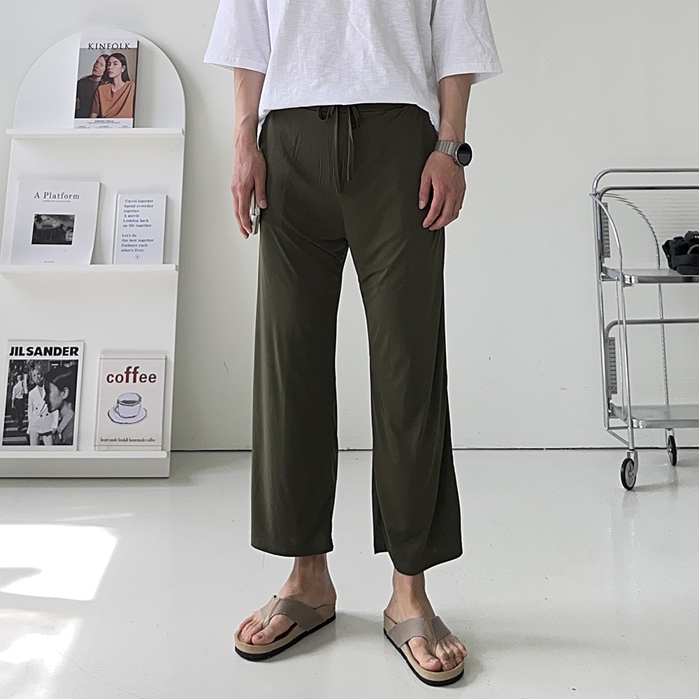 남자 아이스 커플 와이드 팬츠 남자냉장고바지 - 상세 이미지 4