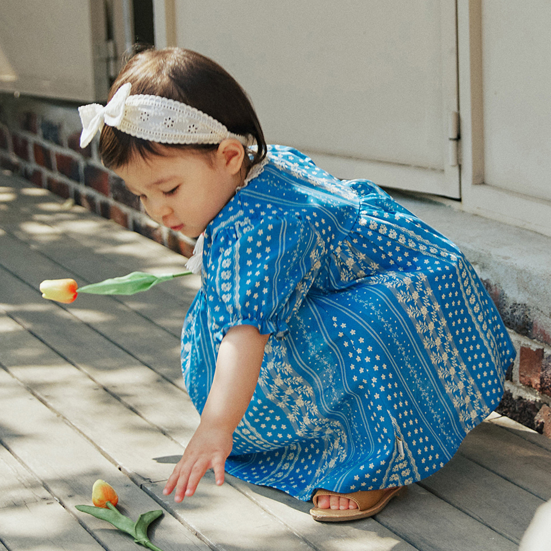 신생아 백일 네롤리 원피스 블루 이미지 7