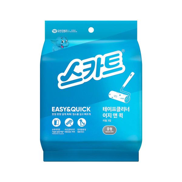 스카트 테이프클리너 이지앤퀵 중형 리필 3입 - 상품 이미지