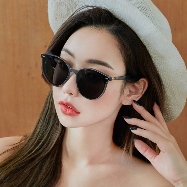 오버사이즈 대두 동글이 뿔테 UV 시력보호 자외선차단 편광 선글라스 블랙 그레이