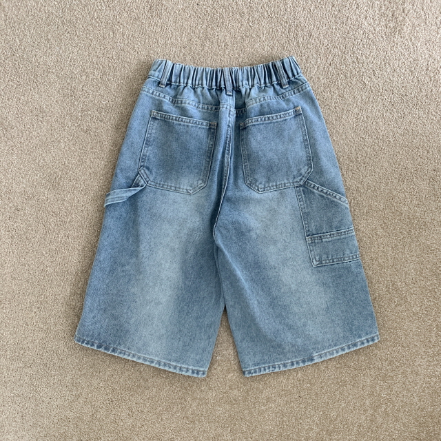 [2단기장/~2XL/뒷밴딩] 릴프 힙 워싱 와이드 카고 하프 버뮤다 여름 5부 청 반바지 데님 팬츠 상세 이미지 46
