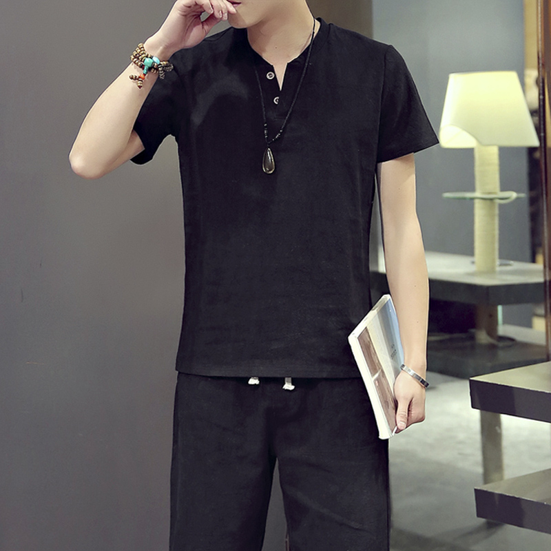 1+1 남성 린넨 상하세트 바캉스룩 반팔 반바지 시원한 여름