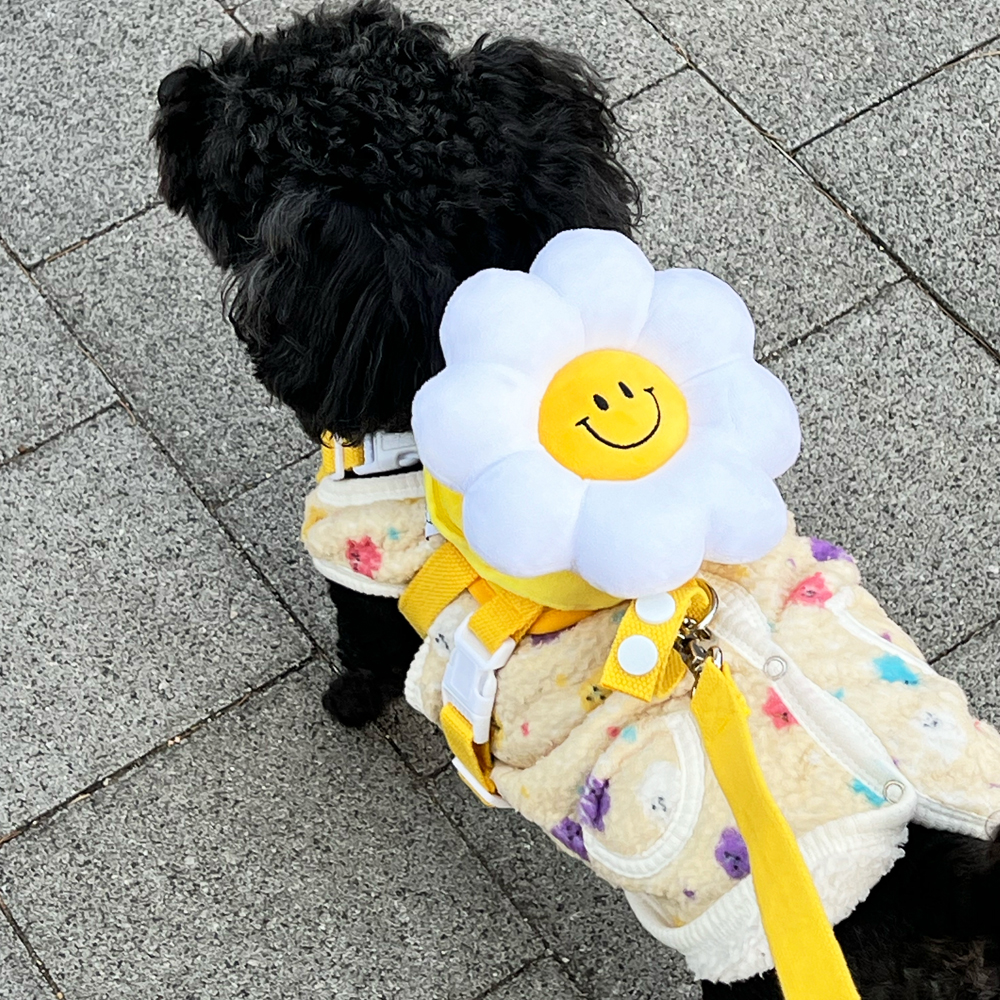 강아지 하네스 소형견 중형견 가슴줄 스마일 꽃 하네스