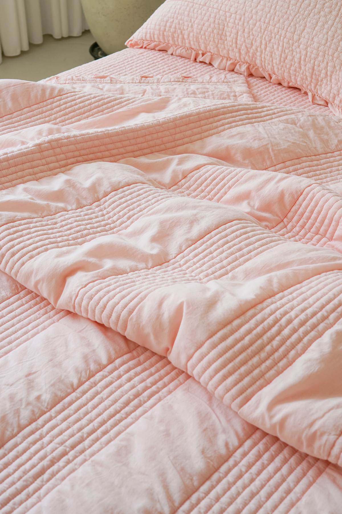 60수 소프트 아사면 프릴 봄 여름 얇은 차렵 이불 3색상 SS