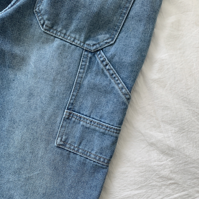 [2단기장/~2XL/뒷밴딩] 릴프 힙 워싱 와이드 카고 하프 버뮤다 여름 5부 청 반바지 데님 팬츠 상세 이미지 39