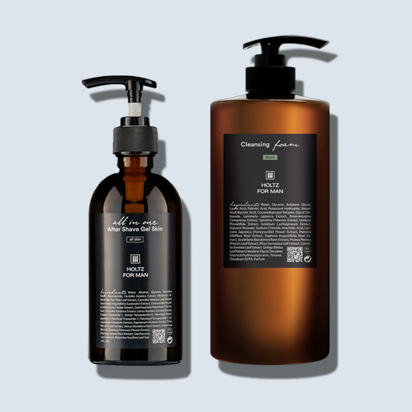 홀츠포맨 남성 남자 에프터 쉐이브 스킨 토너 폼클렌징 1000ml 2종 세트 면도스킨 세안제 화장품 - 메인 이미지