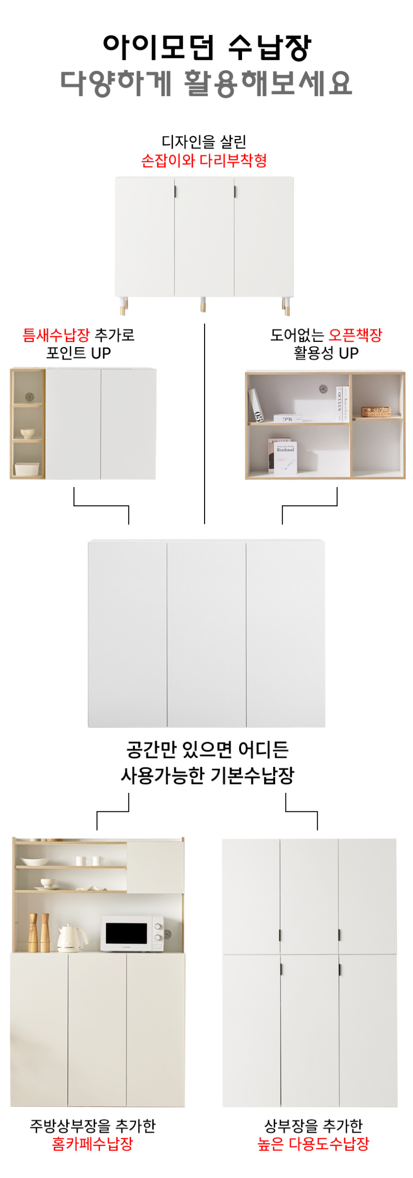 슬림 복도수납장 2단 2000 화이트에지 다용도 폭좁은 높은 베란다장 거실수납장 판매처 상세 정보 이미지 1
