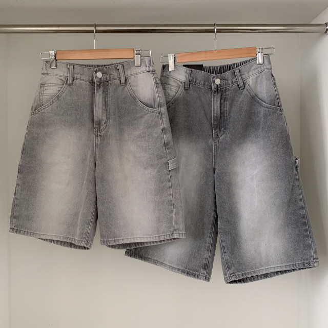 [2단기장/~2XL/뒷밴딩] 릴프 힙 워싱 와이드 카고 하프 버뮤다 여름 5부 청 반바지 데님 팬츠 상세 이미지 33