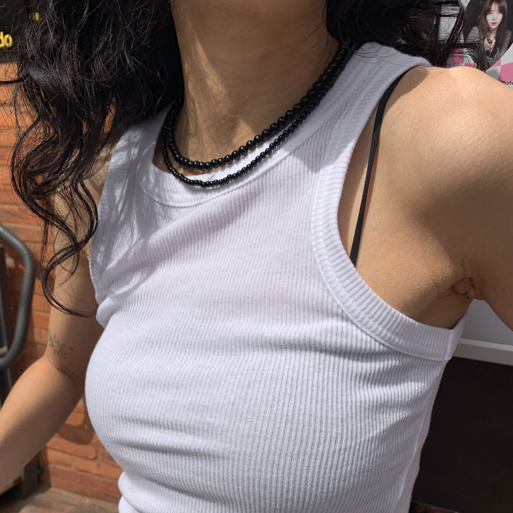 배럴 라운드 아크릴 비즈 목걸이 3color 상세 이미지 39