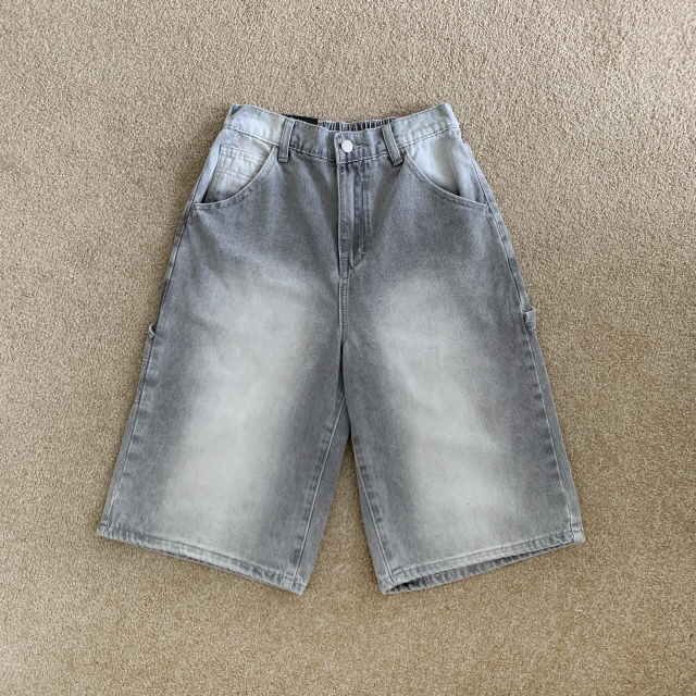 [2단기장/~2XL/뒷밴딩] 릴프 힙 워싱 와이드 카고 하프 버뮤다 여름 5부 청 반바지 데님 팬츠 상세 이미지 44