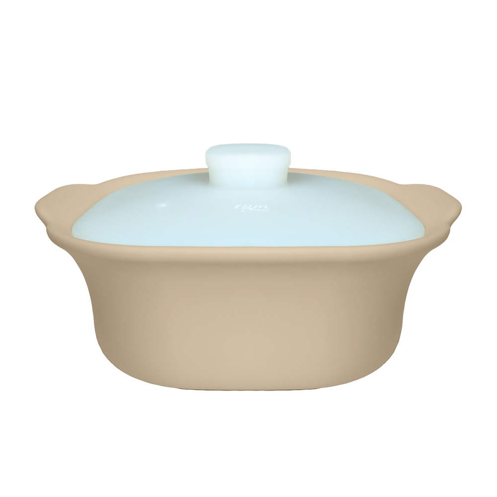 티지엠 실리콘 전자레인지 찜기 900ml_시에나베이지