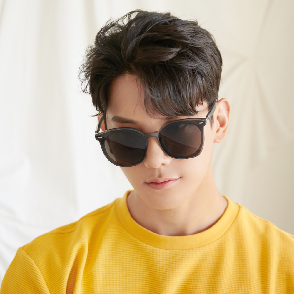 오버사이즈 대두 동글이 뿔테 UV 시력보호 자외선차단 편광 선글라스 블랙 그레이
