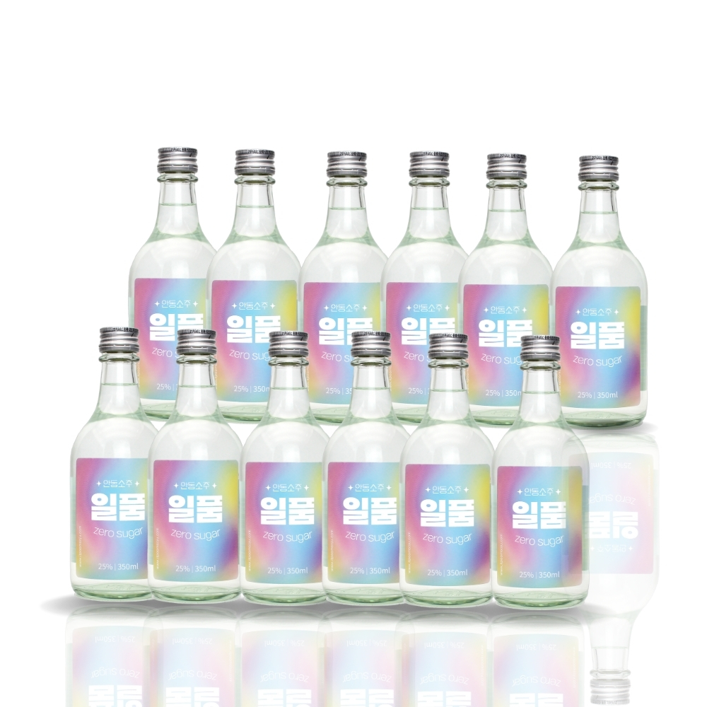 안동소주일품 25도 제로슈거 증류식소주 안동소주 전통주 깔끔한 술 350ml, 12개