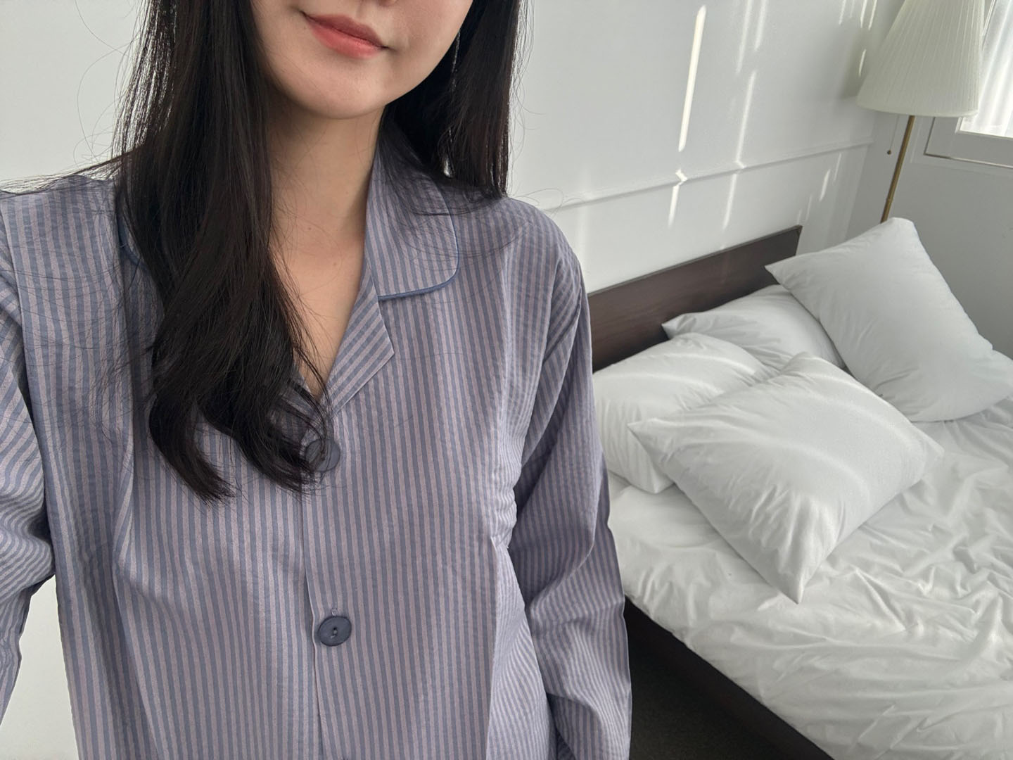 베리팝 잠옷세트 빅사이즈 스트라이프 국산 커플잠옷 임부복 - 상세 이미지 3