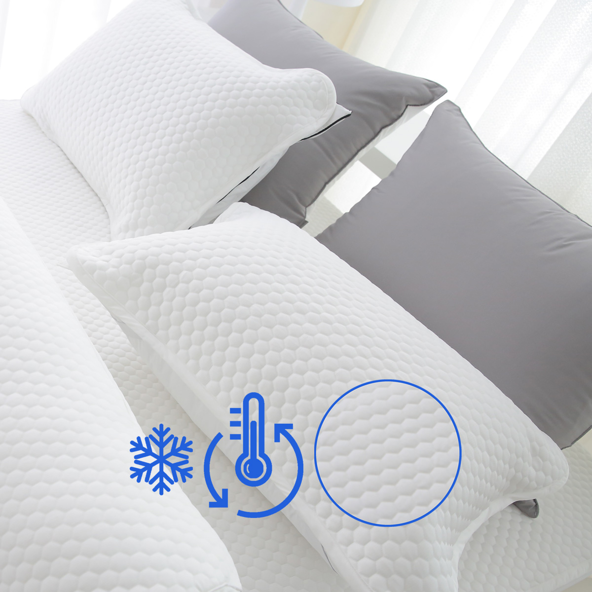 엠시베딩 냉감 밴딩베개커버 쯔누가 여름 교체하기 편리한 베개커버 5070