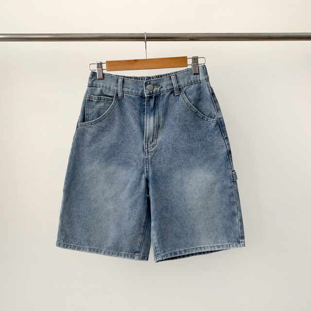 [2단기장/~2XL/뒷밴딩] 릴프 힙 워싱 와이드 카고 하프 버뮤다 여름 5부 청 반바지 데님 팬츠 상세 이미지 52