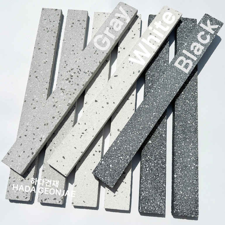 모노타일 롱브릭 490x53x17T 그레이 화이트 블랙 / 하다건재 와이드벽돌타일