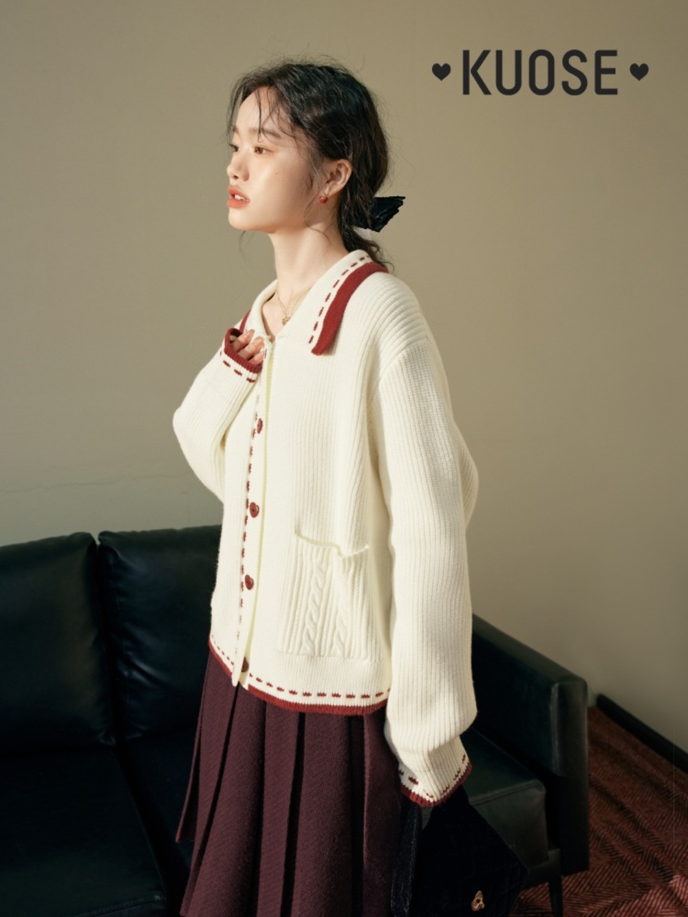 야한사진관 권나라 상의 1화 니트 카라 간절기 카라 - 상세 이미지 4