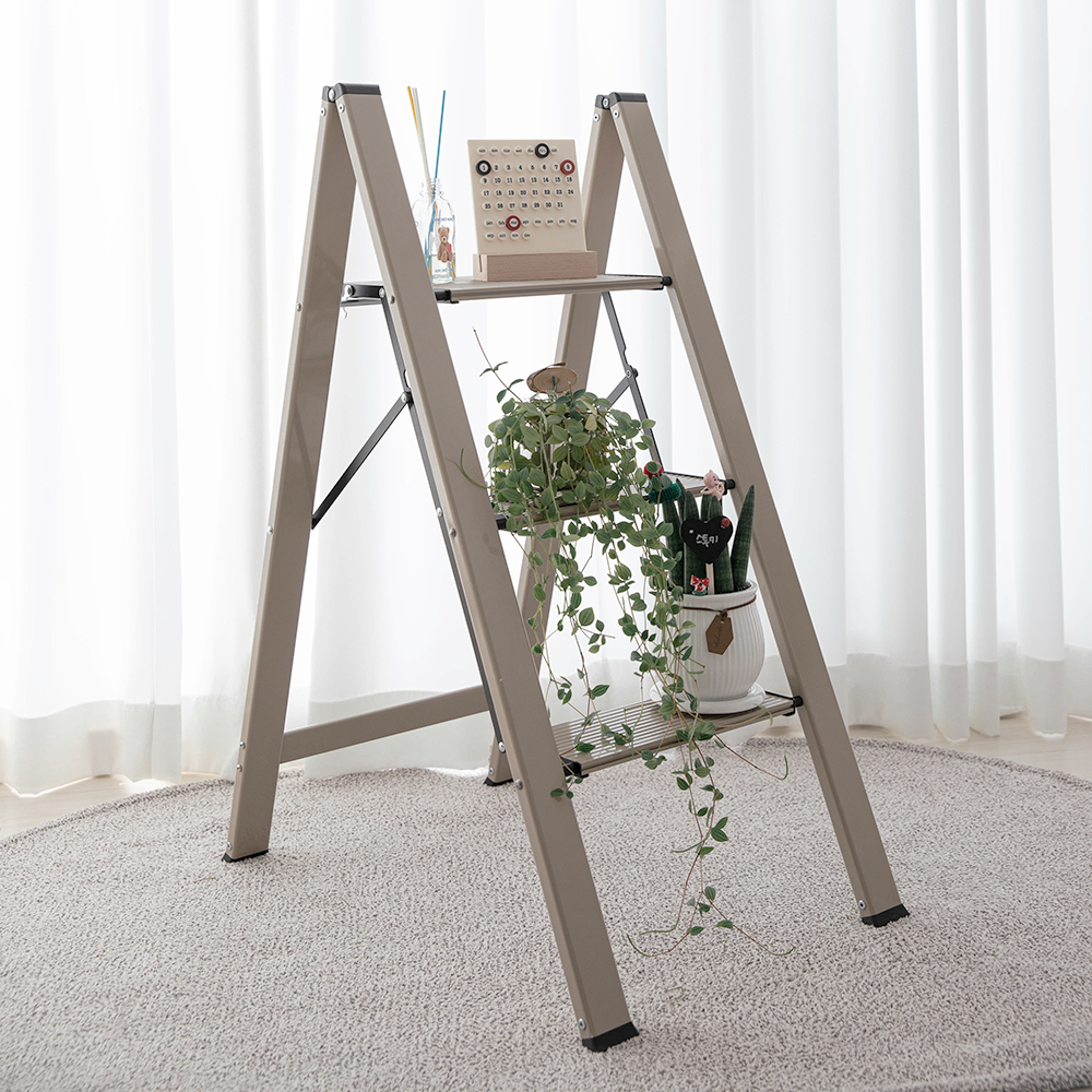 로티홈시스 가정용 사다리 접이식 A형 알루미늄 3단 이동식 작업 발판 계단 광폭 DL3