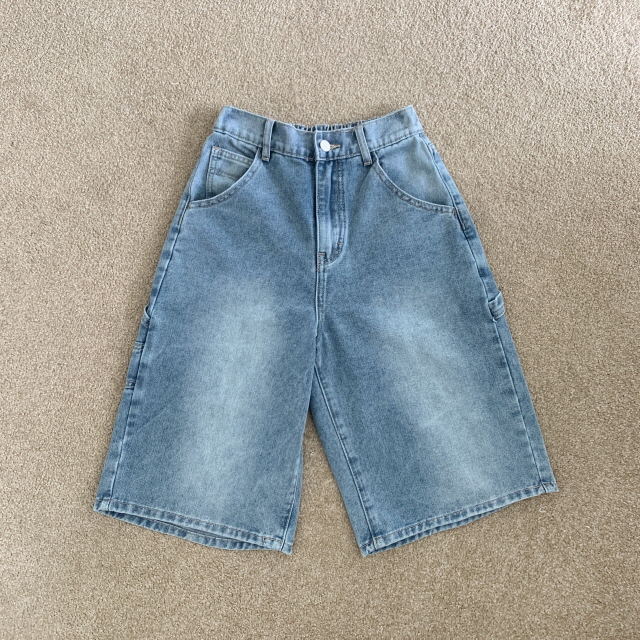 [2단기장/~2XL/뒷밴딩] 릴프 힙 워싱 와이드 카고 하프 버뮤다 여름 5부 청 반바지 데님 팬츠 상세 이미지 45