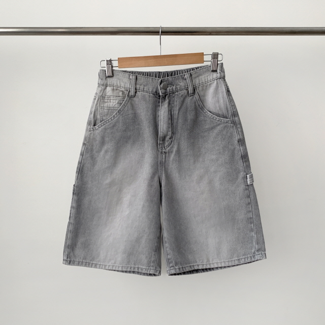 [2단기장/~2XL/뒷밴딩] 릴프 힙 워싱 와이드 카고 하프 버뮤다 여름 5부 청 반바지 데님 팬츠 상세 이미지 51