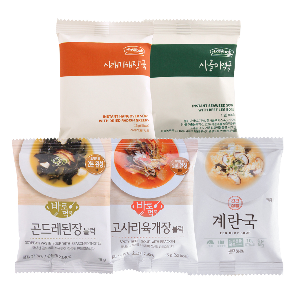 간편식 블럭국 즉석국 세트 동결건조 5종세트 1개 - 메인 이미지
