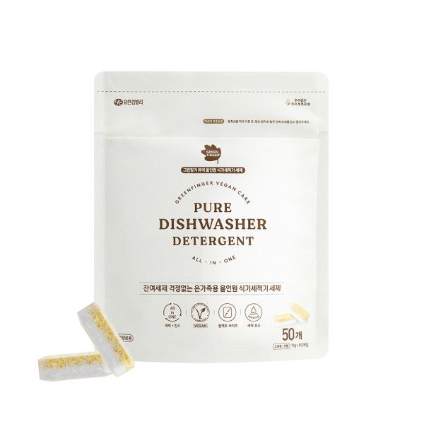 그린핑거 퓨어 올인원 식기세척기 세제 50입