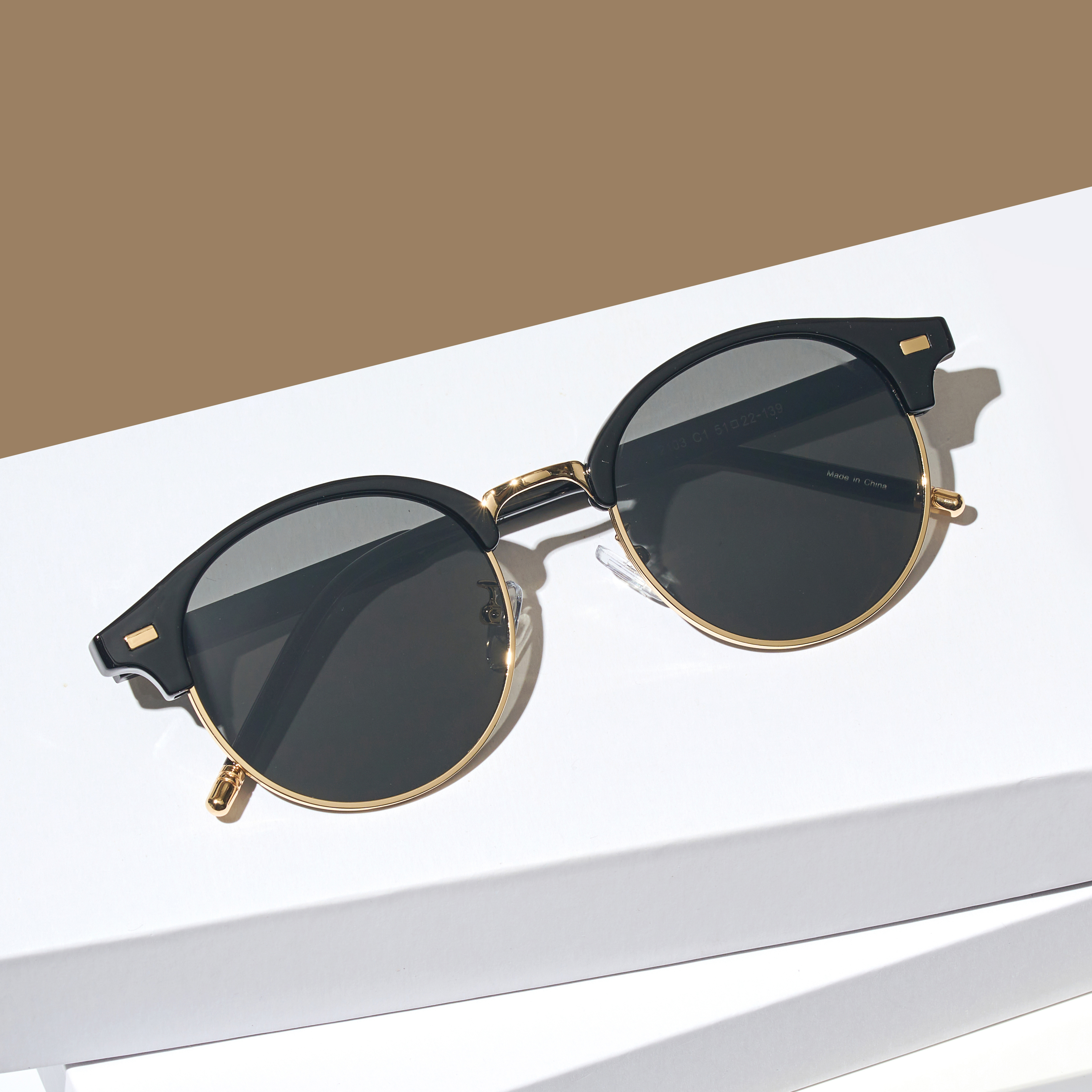 데일리 커플 가벼운 UV 시력보호 자외선 하금테 뿔테 선글라스