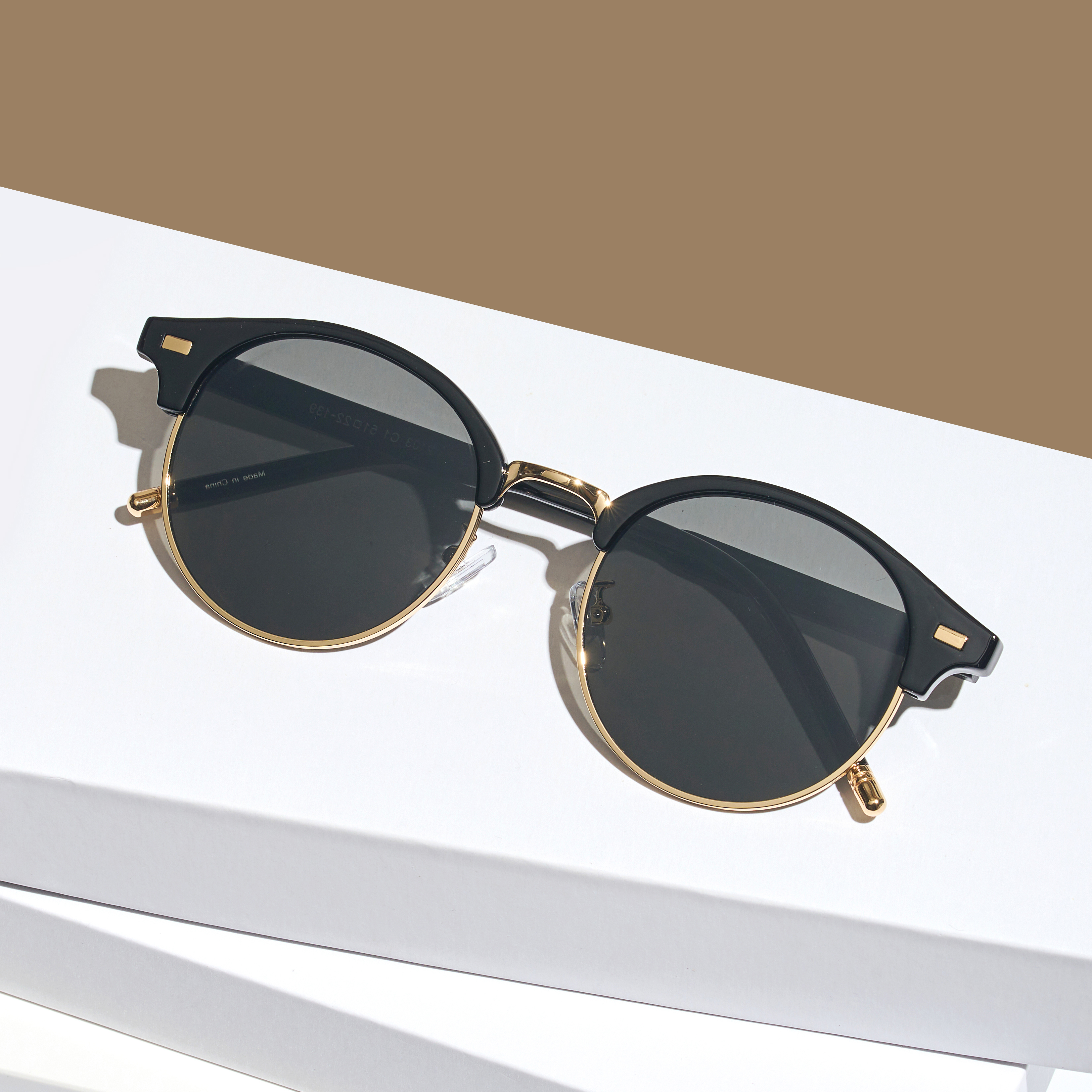 데일리 커플 가벼운 UV 시력보호 자외선 하금테 뿔테 선글라스