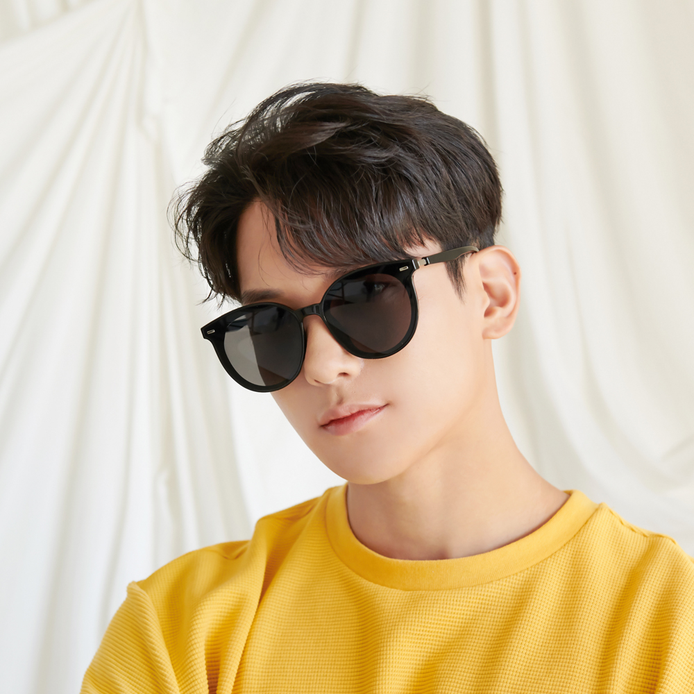 오버사이즈 대두 동글이 뿔테 UV 시력보호 자외선차단 편광 선글라스 블랙 그레이