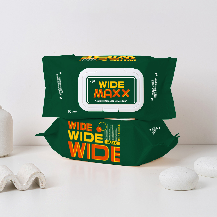 미엘 와이드 빅사이즈 엠보싱 대형 간병용 요양병원용 병원용 물티슈 60매 총10팩
