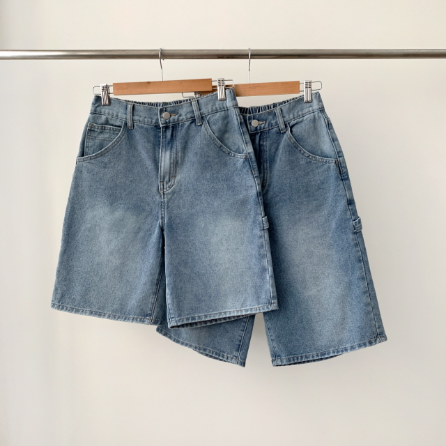 [2단기장/~2XL/뒷밴딩] 릴프 힙 워싱 와이드 카고 하프 버뮤다 여름 5부 청 반바지 데님 팬츠 상세 이미지 49
