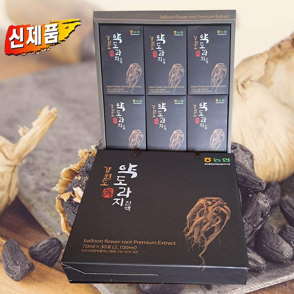 강원도 약도라지 진액 30포 5박스 미세먼지 기관지 관리 고급 선물용 국산 도라지 92% - 상품 이미지
