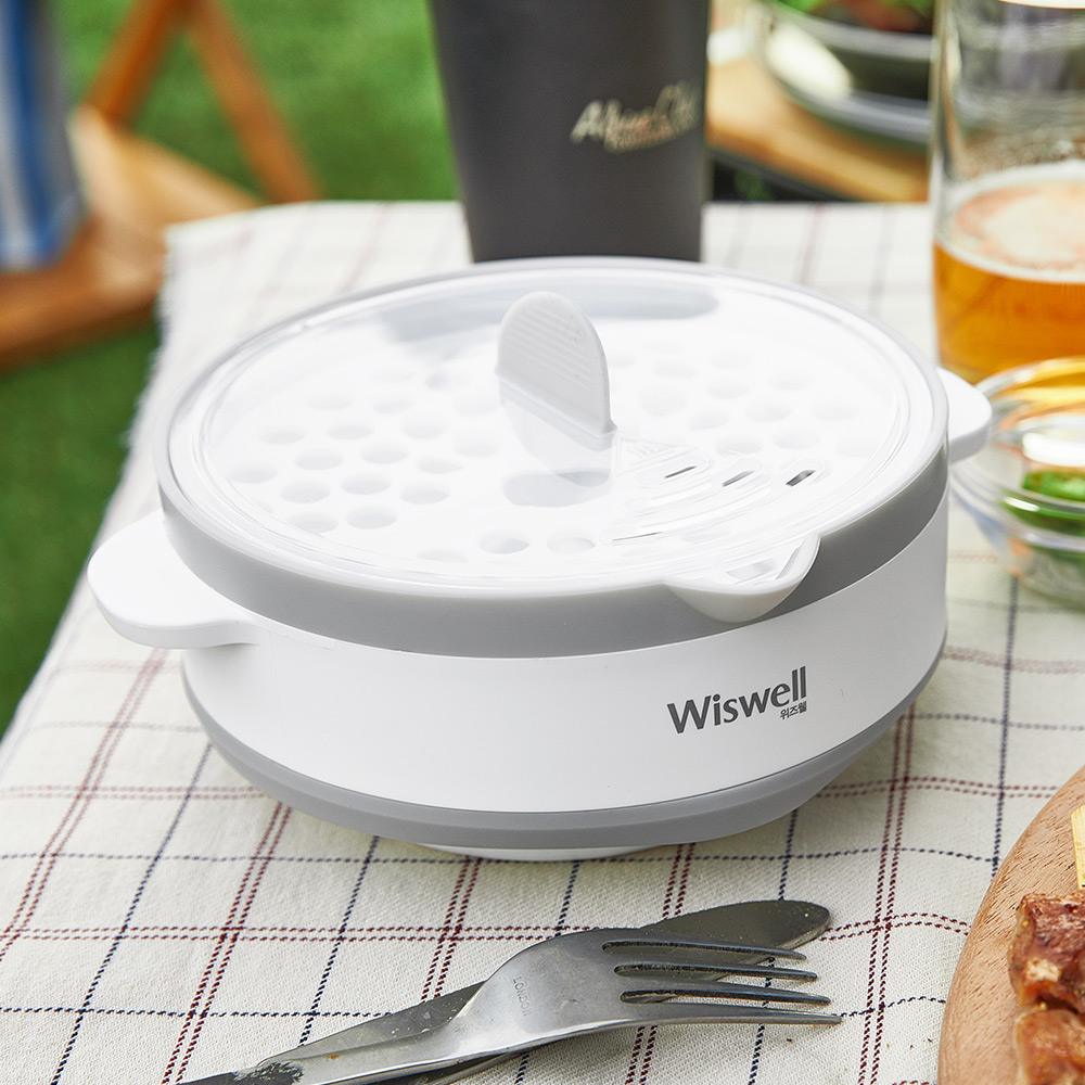 위즈웰 접이식 전기포트 냄비 캠핑 주전자 라면 햇반 멀티 해외 휴대용 여행용 WK3616