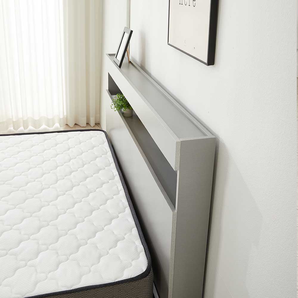 원룸 수납 LED 헤드 더블 사이즈 일반형 침대 베드 매트리스 포함 더블침대 세트 D - 상세 이미지 2
