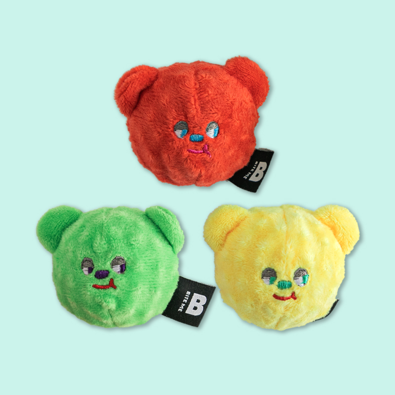 바잇미 곰도리 캔디 공 강아지 장난감 (3개세트/삑삑) 제품 이미지