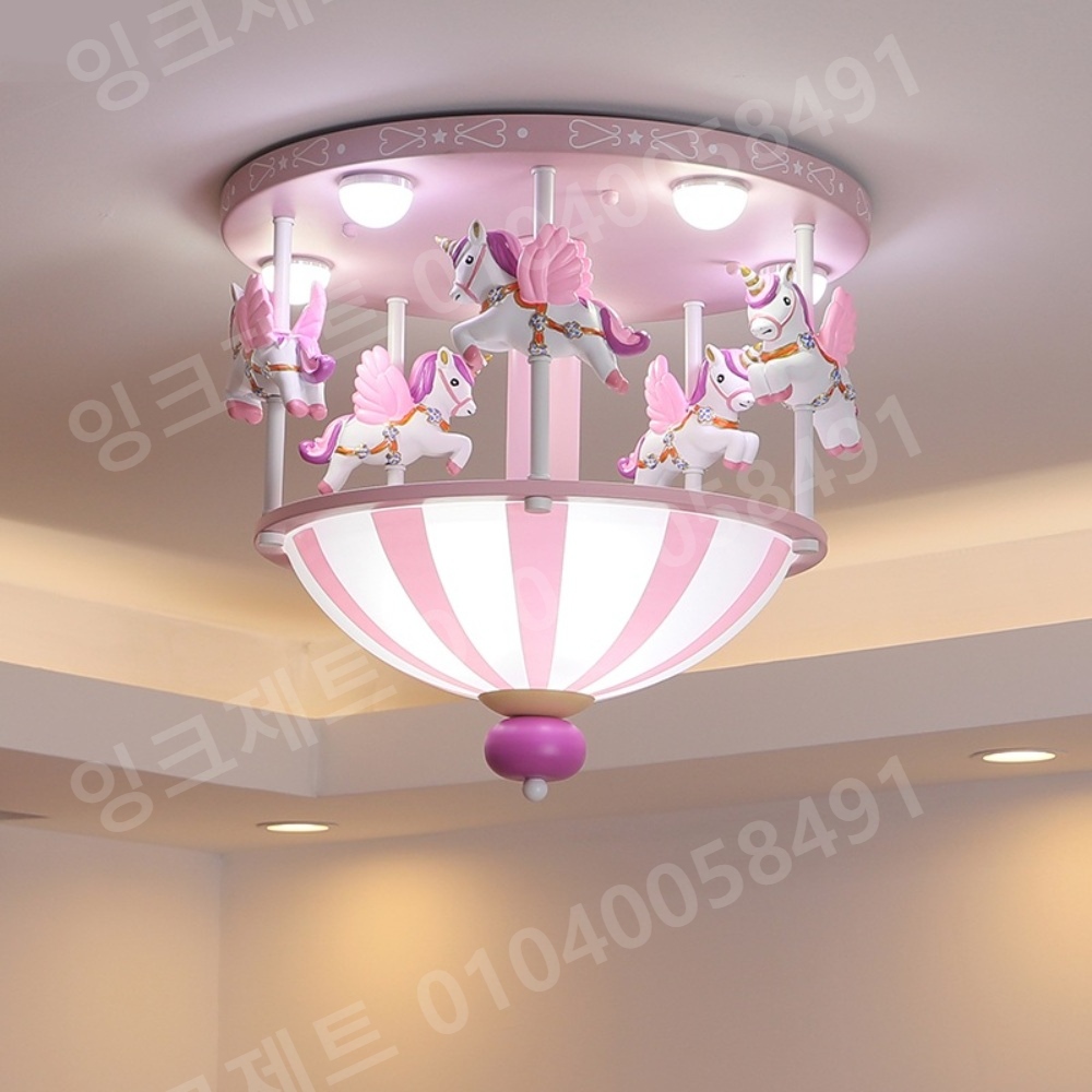 아이방전등 회전목마 LED 샹들리에 공주방 꾸미기 여자 - 상세 이미지 2