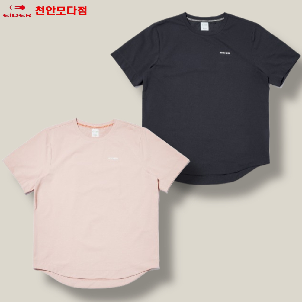 아이더 여성 반팔 여름 라운드 티셔츠 긴기장 그래픽 - 상품 이미지
